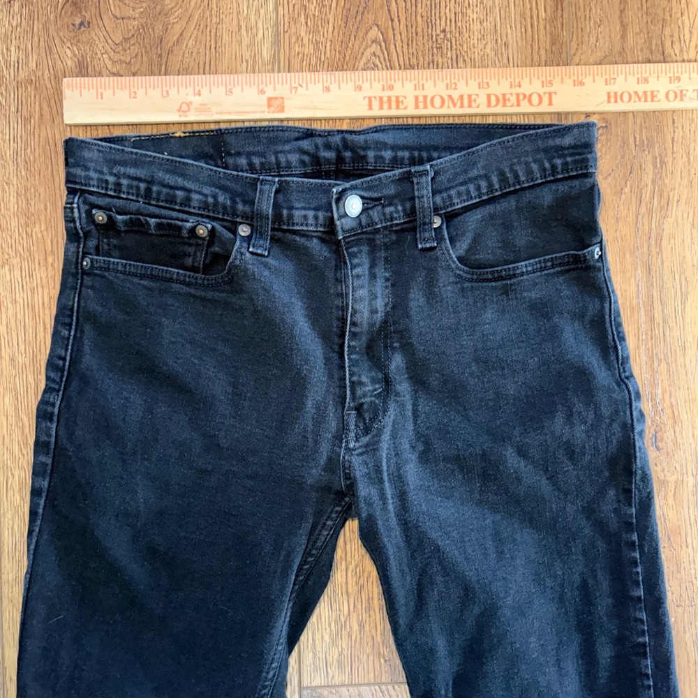Levis 511 Slim Fit Jeans Mens 33x30 Faded Black Denim Pant Casual Stretch skater - Picture 9 of 11